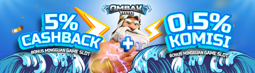 SLOT & ARCADE CASHBACK  5% + KOMISI ROLLINGAN 0.5%